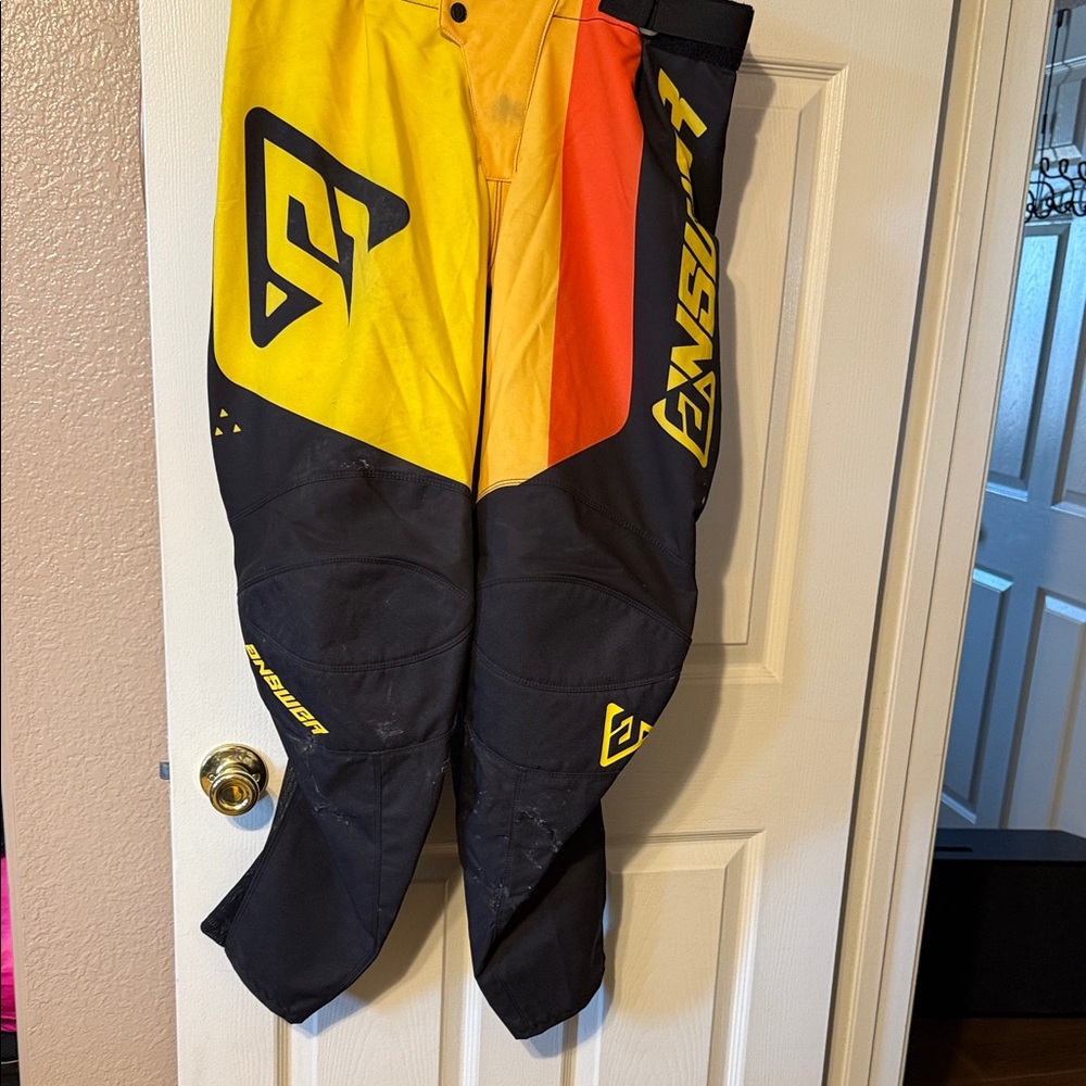 Men's Black and Yellow Pants